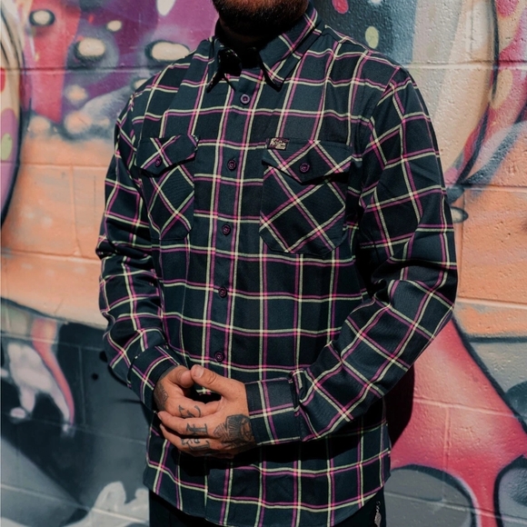 Dixxon Flannel x Punk Rock Museum Men's 5X Collab Plaid Button Shirt RARE!!!🔥🔥 - Picture 1 of 8